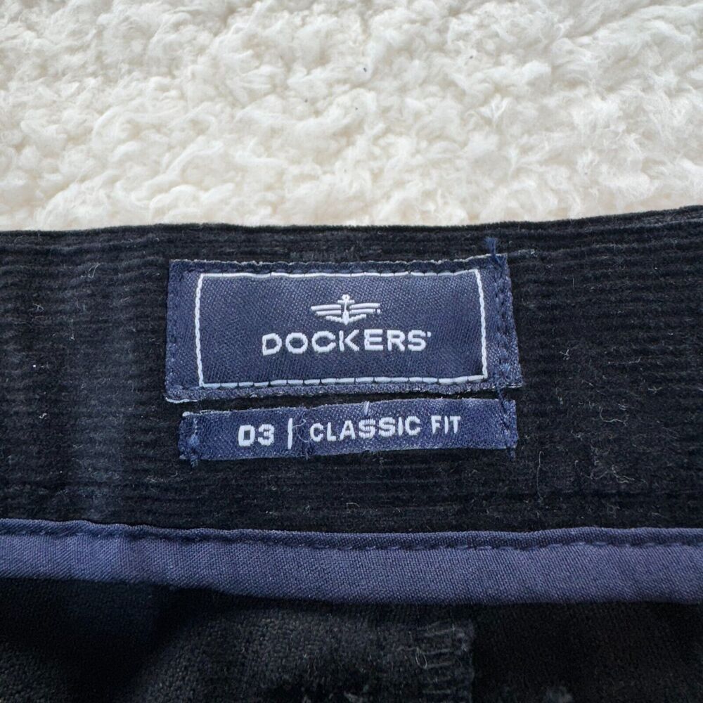 Dockers D3 Classic Fit Dress Corduroy Pants Men 36x32 Black Flat Front Business - Picture 4 of 9
